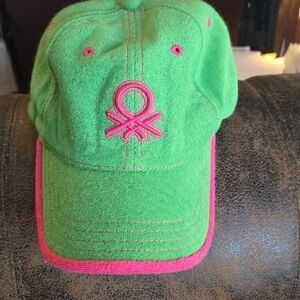 Green and Pink Cap with Logo